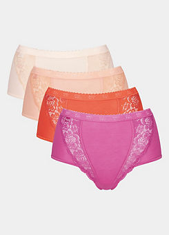 Sloggi Chic Stay Lace Panel Briefs Pack of 4