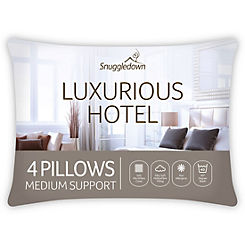 Snuggledown Pack of 4 Luxurious Hotel Medium Support Pillows