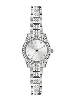 Spirit Ladies Polished Pale Silver Crystal Bracelet Watch