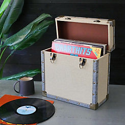 Steepletone LP Record Storage Case SRB2 - Cream Fabric