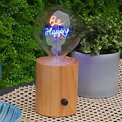 Steepletone Rechargeable Light Wood Wireless Lamp Base