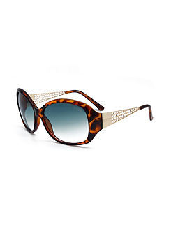 Storm London ’Theophane’ Fashion Ladies Plastic Sunglasses with Filigree Temples - Brown