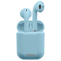 Streetz True Wireless Stereo Semi-In-Ear Earbuds With A 300Mah Charging Case - Pale Blue