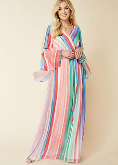 Stripe Print Maxi Dress