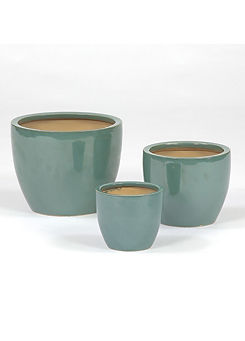 Suntime Set of 3 Ceramic Indoor Pots