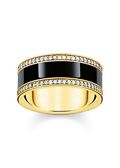 THOMAS SABO Gold & Black Band Ring,