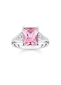 THOMAS SABO Pink Stone Silver Ring