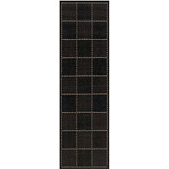 The Homemaker Rugs Collection Check Gel Backed Flat Weave Runner