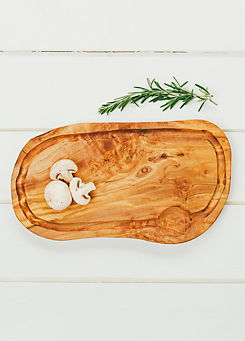 The Just Slate Company Olive Wood Carving Board with Groove 35 cm