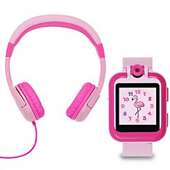 Tikkers Plain Pink Interactive Watch & Headphone Set TKS02-0001