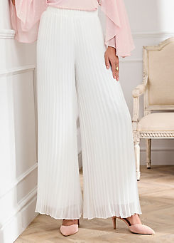 Together Ivory Pleat Palazzo Trousers