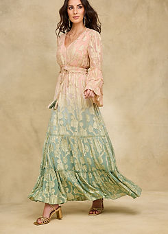 Together Ombre Jacquard Tiered Maxi Dress