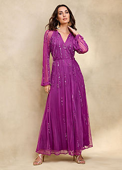 Together Purple Beaded Maxi Dress