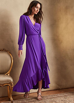 Together Purple Jersey Frill Detail Maxi Dress