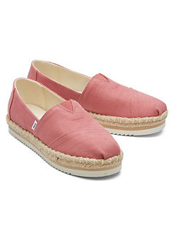 Toms Pink Alpargata Platform Rope Shoes