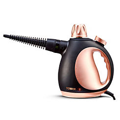 Tower Corded Handheld Steam Cleaner with 9 Accessories T134000BLG - Black and Rose Gold