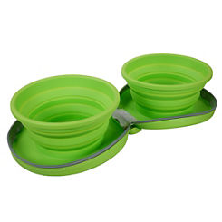 Travel Zip Up Dual Food And Water Dog Bowls