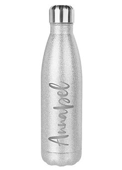 Treat Republic Glitter Water Bottle - Silver
