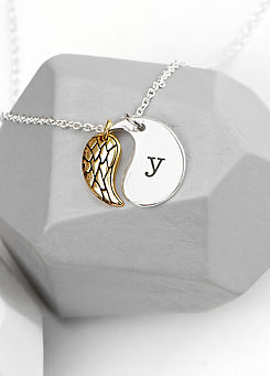 Treat Republic Personalised Contemporary Angel Wing Necklace