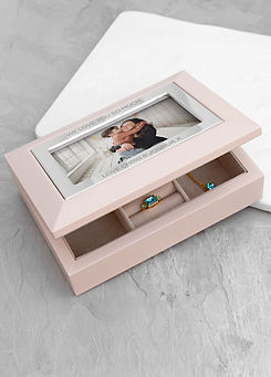 Treat Republic Personalised Nude Pink & Silver Photo Jewellery Box
