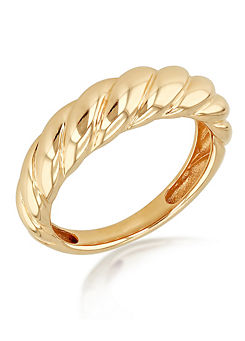 Tuscany Gold 9CT Yellow Gold Chunky Twist Dome Ring