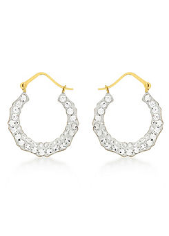 Tuscany Gold 9CT Yellow Gold Crystalique Round Earrings