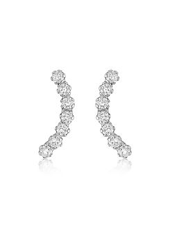 Tuscany Gold 9ct White Gold Cubic Zirconia Curve Stud Earrings