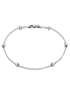 Tuscany Silver Sterling Silver Ball Chain Anklet 6 x 4mm