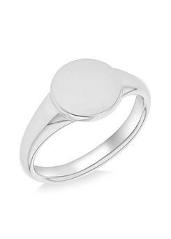 Tuscany Silver Sterling Silver Round Signet Ring