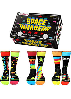 United Oddsocks - Mens Space Invaders 6 Fun-Tastic Odd Socks
