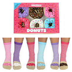 United Oddsocks Donut Selection Box - 6 ’Delicious’ Odd Socks to Mix and Mismatch