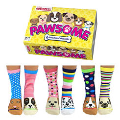 United Oddsocks Pawsome Box - 6 ’Poochie’ Odd Socks to Mix and Mismatch