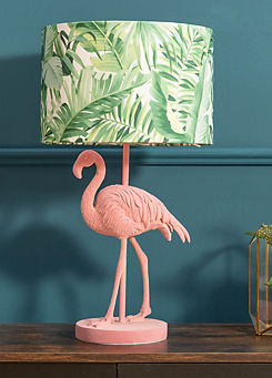 ValueLights Pink Velvet Flamingo Table Lamp