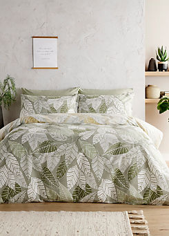 Vantona Home Essentials Green Leaves Duvet Cover Set