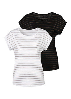 Vivance Pack of 2 Striped T-Shirts