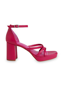Whistles Selene Pink Platform Heeled Sandals