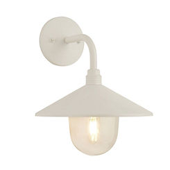 White Fisherman Outdoor Wall Light with Glass Shade