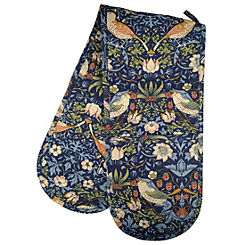 William Morris Navy Strawberry Thief Double Oven Glove