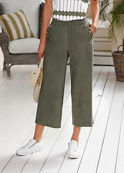 Witt Button Detail Pull-On Culottes