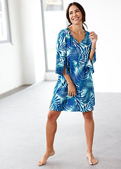 Witt Palm Print A-Line Summer Dress