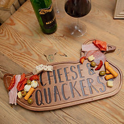 Wooden Charcuterie Board - Cheese & Quackers