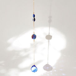 Xander Kostroma Mini Raw Sapphire Blue Agate & Lapis Lazuli Crystal Window Suncatcher