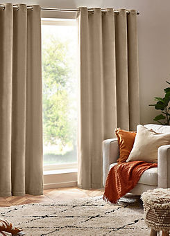 Yard Heavy Chenille Lined Eyelet Curtains