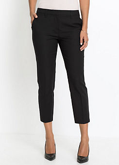 bonprix Cropped Pleated Trousers
