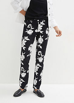 bonprix Floral Cotton Trousers