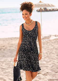 s.Oliver V-Neck Print Beach Dress