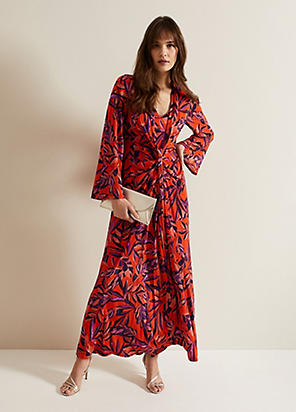 安心追跡【Phase Eight】Felicity リーフプリントミディドレス Felicity Leaf Print Midi Dress | Phase Eight UK |