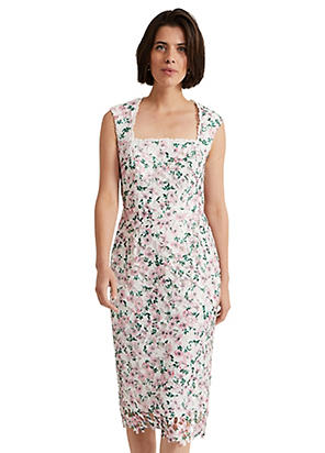 【Phase Eight】英国発！ Daisy Lace Midi Dress 花柄 PHASE EIGHT Daisy Lace Midi Dress in Pale Pink | endource