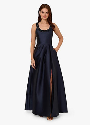 Adrianna Papell Studio One Shoulder Mikado Gown | Kaleidoscope