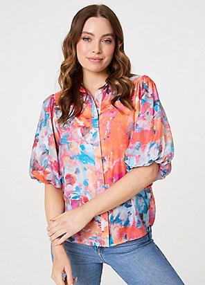フェイズ エイト Phase Eight Ava Silk Blouse （Multi-Coloured） Ava Blurred Floral Silk Blouse | Phase Eight UK |